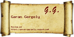 Garan Gergely névjegykártya
